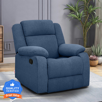 duroflex Single Seater Avalon Fabric Manual Recliner(Finish Color - Blue, DIY(Do-It-Yourself))