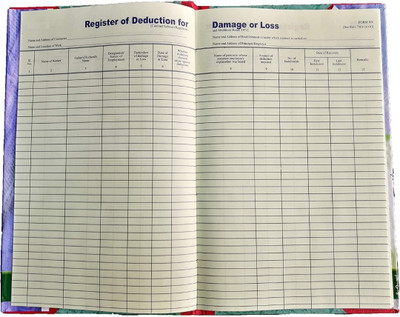 R K SALES Register of Deduction of Damage and Losses, Under Rule 78, Pack of 1 2-Part Record keeping(35 Sets)