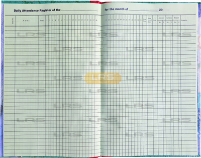 LRS Daily Attendance Register for Schools/Offices/Shops - 38 Pages Single - 75 GSM Ledger paper 1-Part Attendance Register(1 Sets)