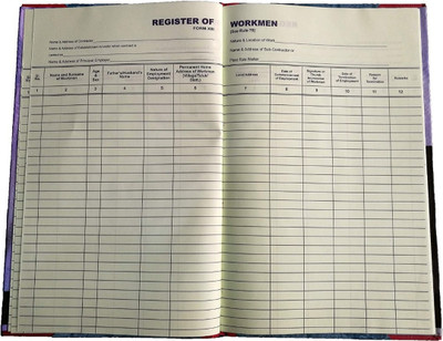 R K SALES Register of Workmen Employed by Contractor, Under Rule 78, Pack of 1 2-Part Record keeping(35 Sets)