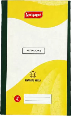 NEELGAGAN No. 3 Attendance 31 Days Ordinary Binding, Register Size 192 Page (19.0cm X 32.0cm) 1-Part Attendance Register(2 Sets)