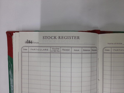 atishay Stock Register - Size 20x 16 CM Stock Register Copy - 20 x 16 cm, (210 Pages - Pack of 1) 1-Part Full Cloth Hard Bound(1 Sets, SOLID)