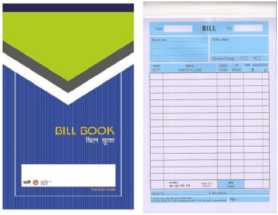 First Click Bill Book GST Invoice Hans100 Sheets 1 Booklet Bill Book (100 Printed + 100 Plain Sheet) 1 Booklets 100 Sheet in Pack 2-Part Invoice Copy Size-22 x 14 cm with Free Carbon Inside(1 Sets)