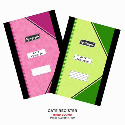 NEELGAGAN Gate Register - 144 Pages Gate Register - 144 Pages, Offices & Schools premium Quality (21.2 Cm X 33.5 Cm) 1-Part Hard Bound(2 Sets)