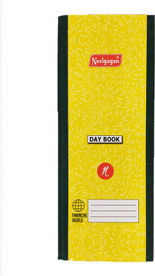 NEELGAGAN No.6 Day Book Cash Ruled Ordinary Binding Register Size (13.0cm X 34.0cm) 384 Pages 1-Part Daily Entry Bases Pack Of 1(1 Sets)