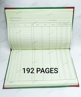 atishay Atishay Dispensary OPD Register for Hospitals- 192 Pages Dispensary OPD Register for Hospitals- 192 Pages 1-Part Dispensary register(1 Sets)