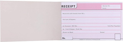 NOZOMI Receipt Book, 50 Pages with Carbon Copy (Size: 190 x 105 cm)- Pack of 6 Receipt Book, 50 Pages with Carbon Copy 1-Part Receipt Book(50 Sets)