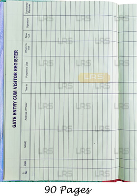 LRS Gate Entry Register for Schools/Offices/Factories/Institutes - 42 Entries Per Page - 90 Pages - Pack of 1 1-Part Office /School Record Register(1 Sets)