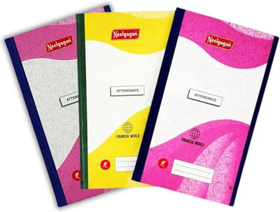 NEELGAGAN No.1 Attendance 31 Days Ordinary Binding, Register Size (19.0cm X 32.0cm) 1-Part Attendance Register(3 Sets)