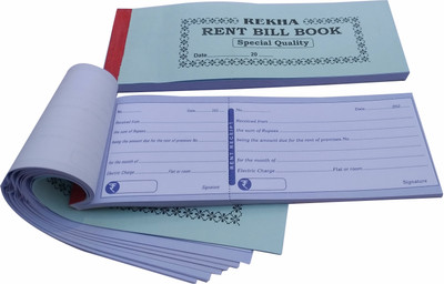 Accounts Rent Bill Book 100 Pages 2 Pcs Rent Bill Book 100 Pages Pack of 2 Pcs (24.5 X 9 CM) 1-Part Rent Bill Book(100 Sets)