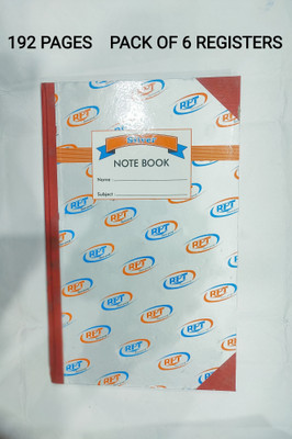 R K SALES R K Register 192 Pages, Pack of 6 Registers 1-Part Long Notebooks(1 Sets)