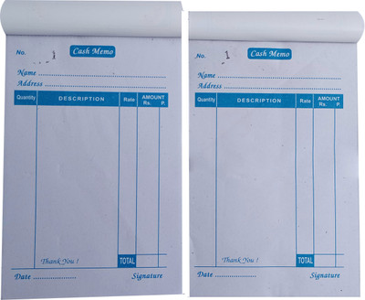 RTC Cash Memo Pack of 2 with Carbon Copy 2-Part Cash Memo(2 Sets)