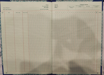 R K SALES Factory Attendance Muster Roll Register 60 Pages, Pack of 1 2-Part Factory Muster Roll Register Under Rule 26(1 Sets)