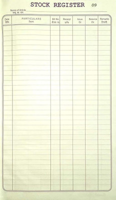SEHGAL STORE Stock Register 1-Part Stock Book(1 Sets)
