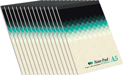 LRS Slip Pad - Pack of 15 - NotePad/ Writing Pad/ Scribbling Pad -A5 Size -21*14.8 cm - 80 Sheets(160 Pages) 1-Part Writing Pad(80 Sets)