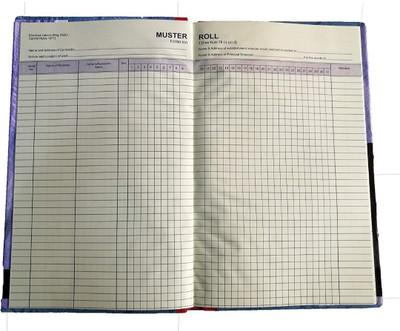 R K SALES Muster Roll Register, Under Rule 78, Pack of 1 2-Part Record keeping(35 Sets)