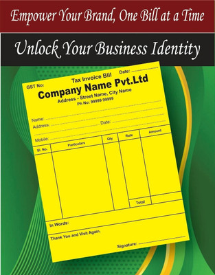 Rahil Customised bill book of your company name Custom bill 2-Part Duplicate bill books(50 Sets)
