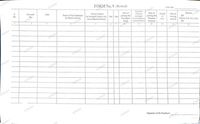 atishay Form No 9 (Revised) Register ; Size :- 32cm*20cm 50 Sheet_Pack of 2 Form No 9 (Revised) Register 1-Part PAPER(2 Sets, SOLID)