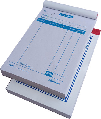 RTC Cash Memo Pack of 2 with Carbon Copy PAck of 2 2-Part Cash Memo(2 Sets)