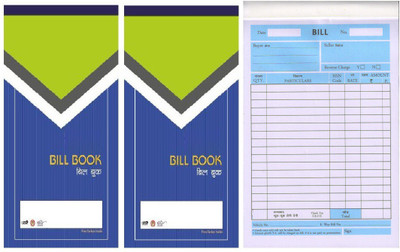 First Click Bill Book GST Invoice Hans100 Sheets 1 Booklet Bill Book (100 Printed + 100 Plain Sheet) 2 Booklets 100 Sheet in Pack 2-Part Invoice Copy Size-22 x 14 cm with Free Carbon Inside(2 Sets)