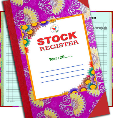 ANVIS Stock Register | 50 Sheets | 100 Pages | Hard Bound 1-Part Record Keeping Books(1 Sets)