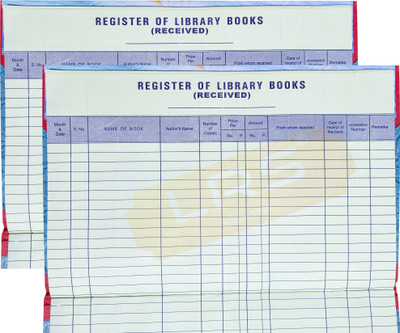LRS Library Book Receive Register for Schools/Colleges/Libraries - 38 Pages Single 38 Entries Per Page - 75 GSM Ledger paper - Pack of 2 Registers 1-Part Library Record Register(1 Sets) LRS Library Book Receive Register for Schools/Colleges/Libraries - 38 Pages Single 38 Entries Per Page - 75 GSM Ledger paper - Pack of 2 Registers 1-Part Library Record Register(1 Sets)