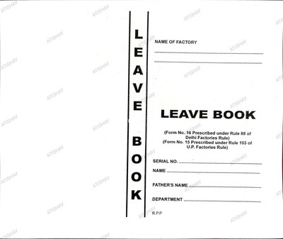 atishay Leave Book Card [Form 15 Prescribed under Rule 103 of U.P factory Rule] Leave Book Card 1-Part PAPER(1 Sets, SOLID)