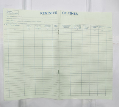 R K SALES Register for Fines, Big Size 60 Pages, Pack of 1 2-Part Contract Labour Law Register(1 Sets)