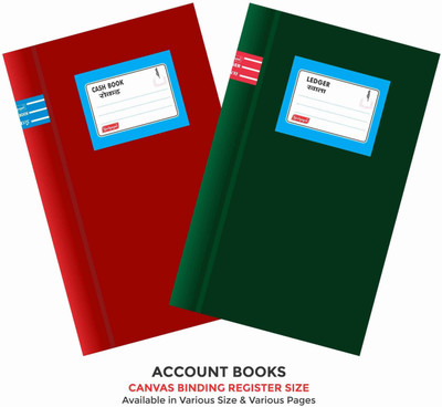 NEELGAGAN No.16 Cash Book Canvas Binding, Register Size (21.0cm x 33.5cm) 17x27 inch 1-Part 1152 Pages(1 Sets)