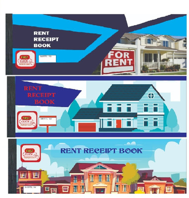 First Click Rent Receipt Book, Set of 3 Size : Rent (11x27 cm) No. of Sheets : 50 2-Part Rent Receipt Book(50 Sets)
