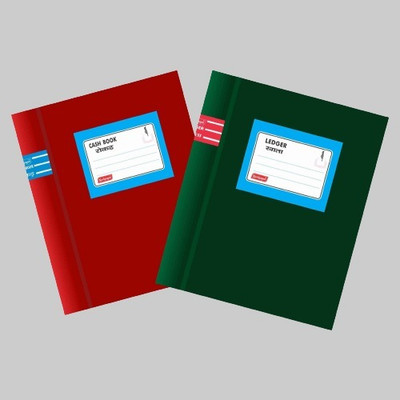 NEELGAGAN Ledger No.2 Canvas Binding Copy Size (16.5cm X 20.5cm) 17x27 1-Part Ruled Ledger Book-1(1 Sets)