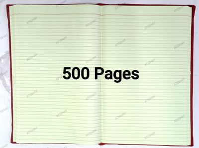 atishay ATISHAY Ruled Register 500 Pages Ruled Register, 80 GSM Paper, 34 cm x 22 cm, 500 Pages 1-Part Register(1 Sets)