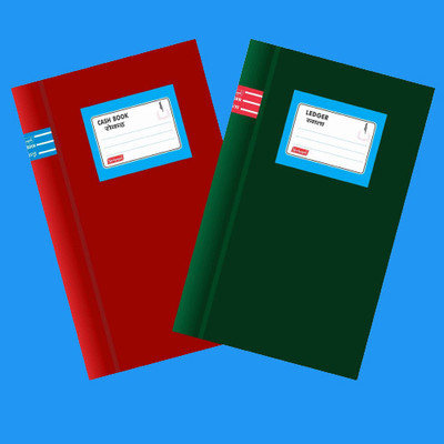 NEELGAGAN No.6 Ruled Canvas Binding Register Size (21.0cm X 33.5cm) Account Book Ruled Register 1-Part 432 Pages(1 Sets)