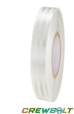 Crewbolt High Intensity Reflector Tape 1 Inch Night Drive Reflect Safety Visibility 25 mm x 48 m White Reflective Tape(Pack of 1)