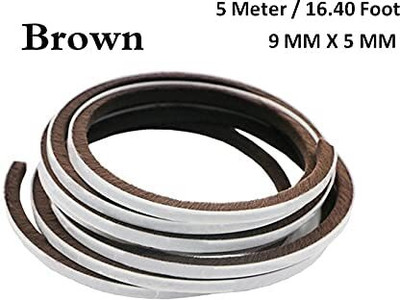 Bellveen Weather 5 Meter Brush Strip Window/Door Seal Self-Adhesive Tape 0.2 mm x 5 m Brown Reflective Tape(Pack of 1)