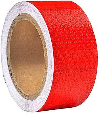 SUPERMALL 2 Inch X 5 Meter High Intensity and Visibility Honeycomb Reflective tape 50.8 mm x 5 m red Reflective Tape(Pack of 1)