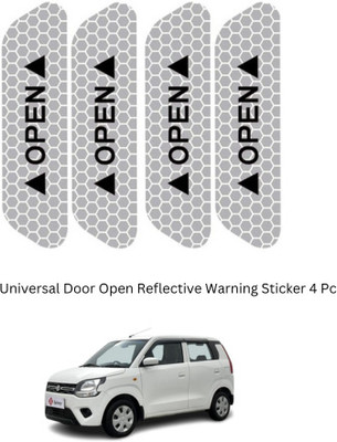 CADEAU CDF1282 4Pc Car Door Reflective Warning Decal Safety Strip 5 mm x 5 m White Reflective Tape(Pack of 4)