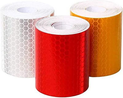 TECH-LOBBY TL-REFLECTIVE HIGH QUALITY TAPE PACK OF 3 50.8 mm x 1.2 m RED, YELLOW, WHITE Reflective Tape(Pack of 3)