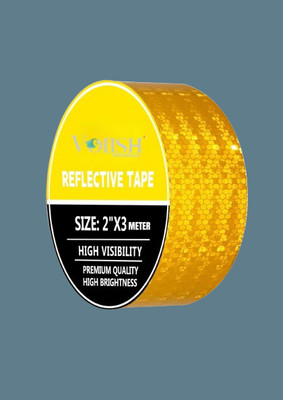 VOIISH Reflective Tape Car & Bike Use Night High Visibility Reflective Safety Tape 48 mm x 3 m Yellow Reflective Tape(Pack of 1)
