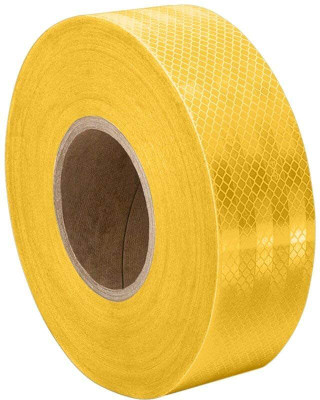 SHINY 2 Inch X 5 Meter High Intensity Waterproof Warning Reflective Radium Tape Yellow 50.8 mm x 5 m Yellow Reflective Tape(Pack of 1)