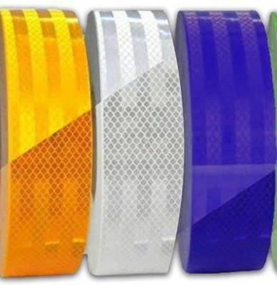 Woniry High Intensity Reflective Multi Colour Tape 50.8 mmX1Meter YBW Reflective Tape (Pack of 3) 50.8 mm x 1 m Yellow, Blue, White Reflective Tape(Pack of 3)