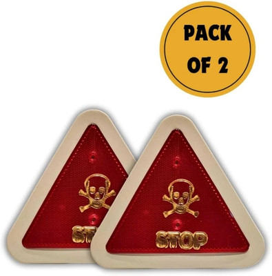 VKUNIVERSE PACK OF 2 STOP/DANGER REFLECTIVE EMERGENCY TRIANGLE FOR ALL VEHICLES 19 mm x 19 m Red, White Reflective Tape(Pack of 1)