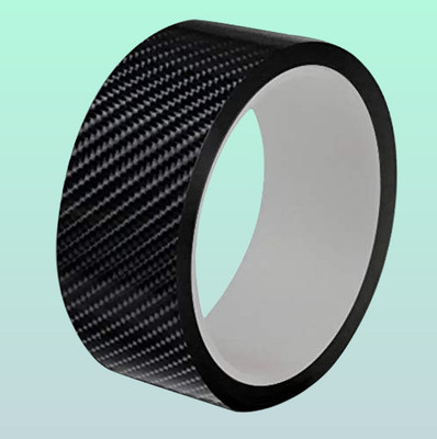 Nvayyex Top Shine Onyx while Carbon Fiber Weave 50 mm x 5 m Black Reflective Tape(Pack of 1)