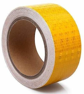HM EVOTEK High Intensity Reflective Multi Color Reflective Tape 50mm X 7 Meter (7 mtr ,Color YELLOW ) Pack of 1 , 50 mm x 7 m Yellow Reflective Tape(Pack of 1)
