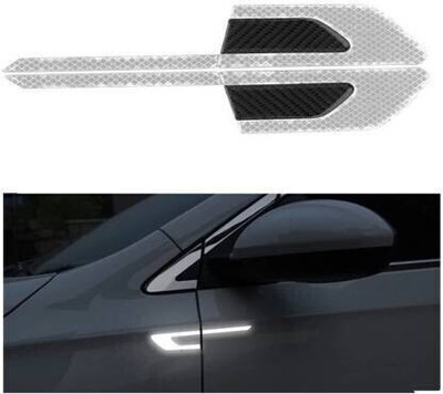 Obvie ar High Intensity Reflective Stickers Car Side Marker Bumper Fender Safety Warning Sticker Universal Strong Reflective Warning Scratches Protector Stickers for Car Night Visibility 51 mm x 0.31 m White Reflective Tape(Pack of 1)