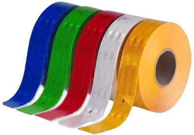 Crewbolt High Intensity Reflective Tape Red Yellow Green White Blue 50 MM x 0.5 MTR 50 mm x 0.5 m Multicolor Reflective Tape(Pack of 1)