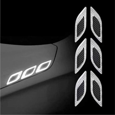 Obvie Car Reflective Stickers for Bumper Universal Safety Warning reflective Sticker 15 mm x 0.13 m multicolor Reflective Tape(Pack of 6)