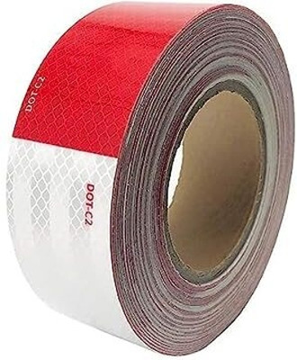 ZUVILIKA Reflective tape red & white 50 mm x 10 m red & white Reflective Tape(Pack of 1)