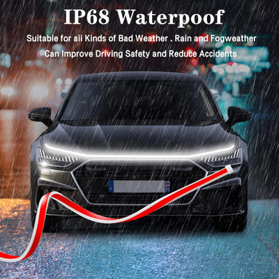 FLOSTRAIN Car Hood Light Strip Through-type Auto Modified Headlight Decorative Lamp 200 mm x 2 m white Reflective Tape(Pack of 1)