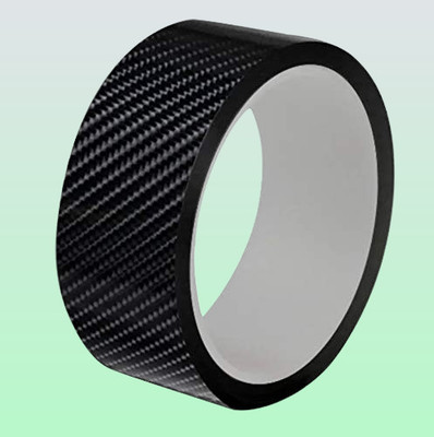 Obrrexon High Charcoal Shine Carbon Strand 50 mm x 5 m Black Reflective Tape(Pack of 1)